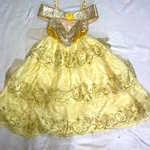 Girls Disney Belle costume , only worn once yellow with gold detailing